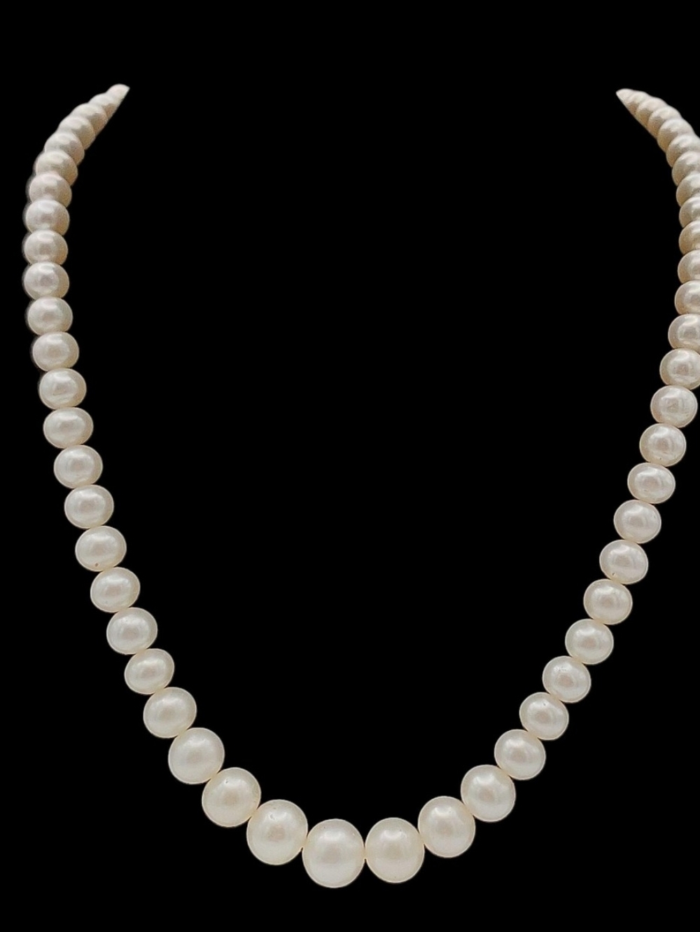 Eliou 14k Goldplated Gradual Natural Pearl Necklace High Gloss Magnetic Lock New